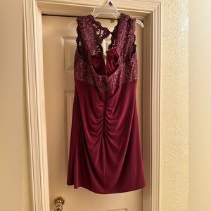 Burgundy cocktail dress